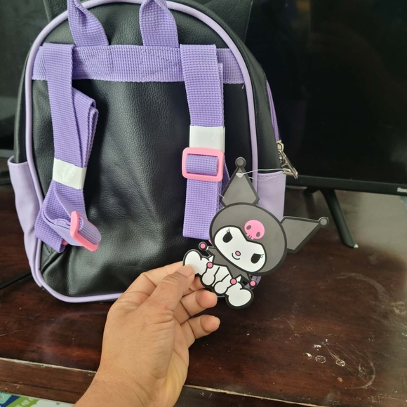 Cute Character Kids Backpack - Black and Purple - Picture 2 of 5